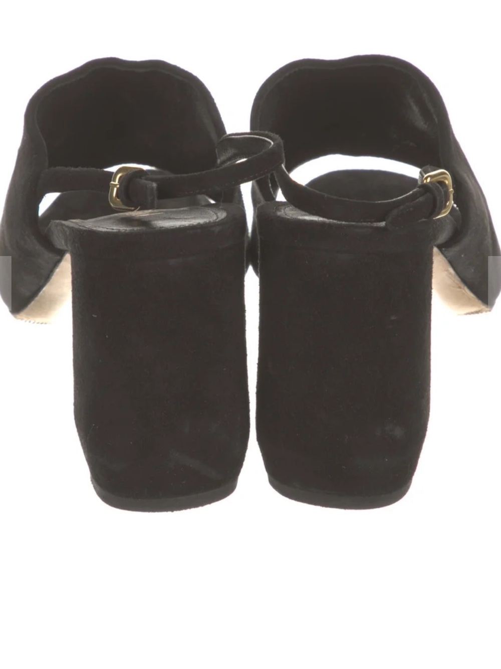 Prada Black Suede Ankle-Strap Block Heels - Picture 3 of 15